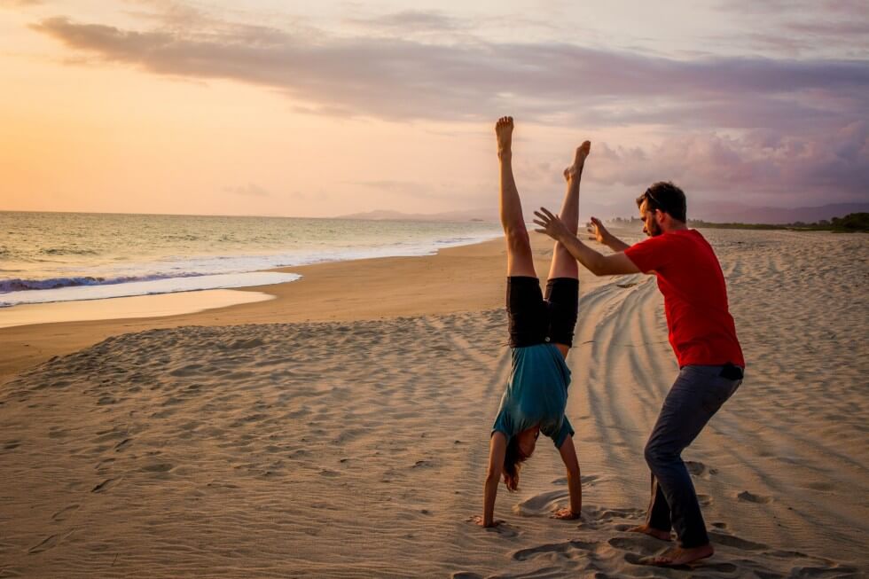 Playing on the Beach in Mexico