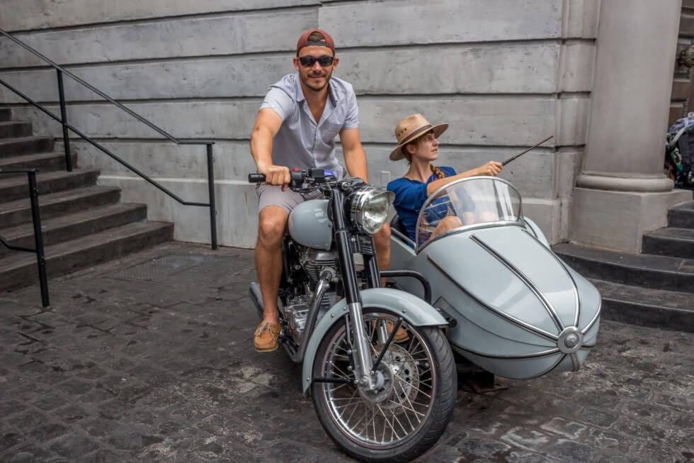 Tom and Jenny in Syrius Magic Motorcycle