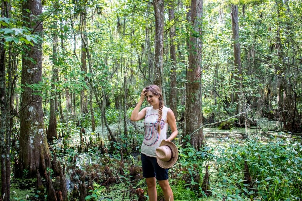 Jenny in Jean Lafitte National Park New Orleans Swamp