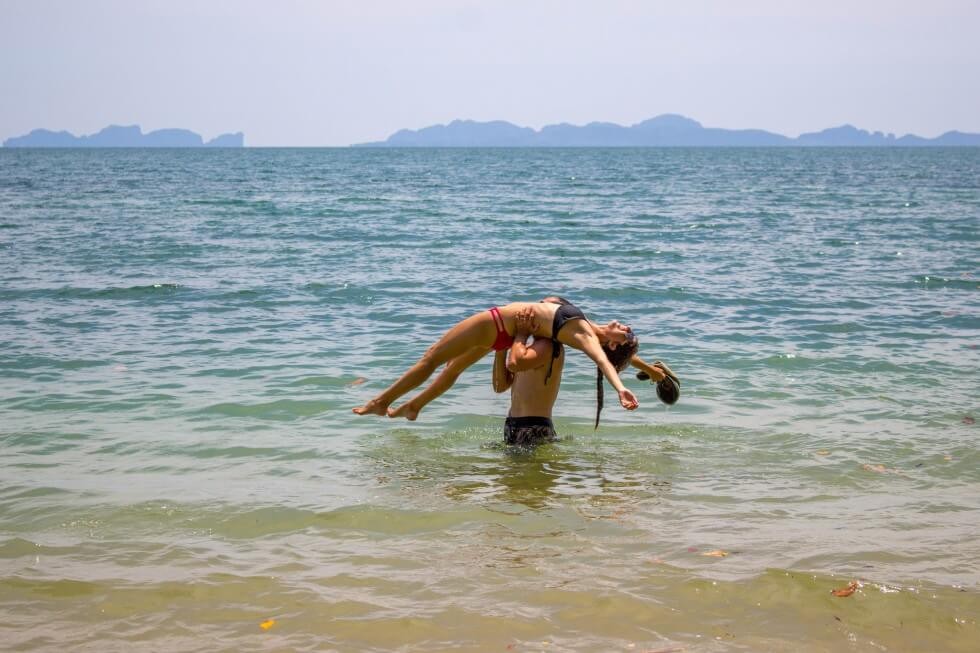 Playing in the beach in Thailand