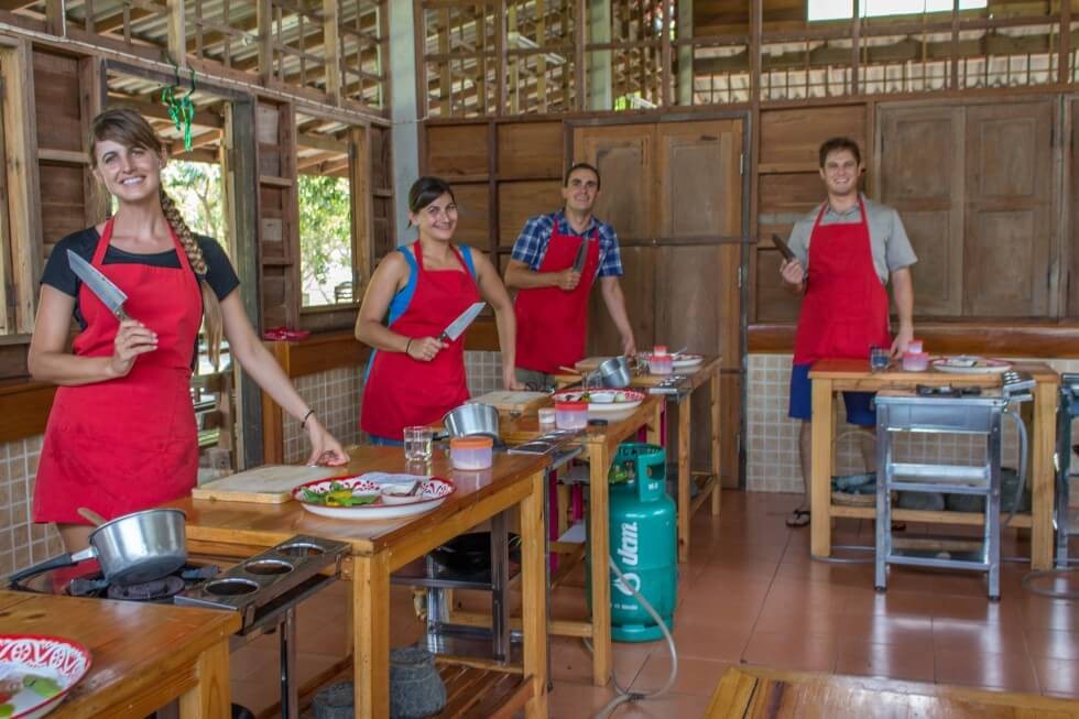 Having fun at the Thai farm Chiang Mai cooking school
