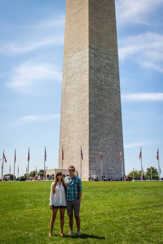 Us at the bottom of the Washington Monument