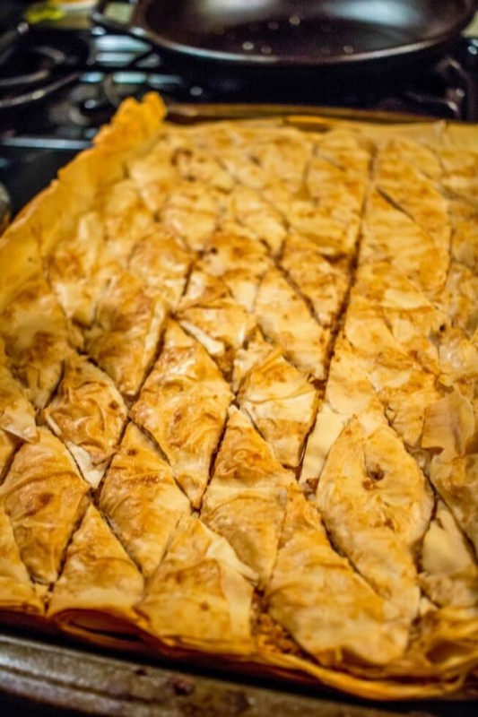 hawaiian baklava out of the oven