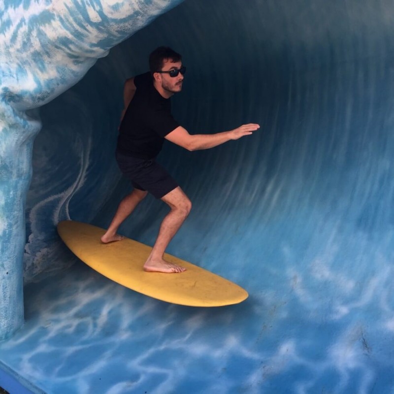 Tom surfing in Kapaa Kauai