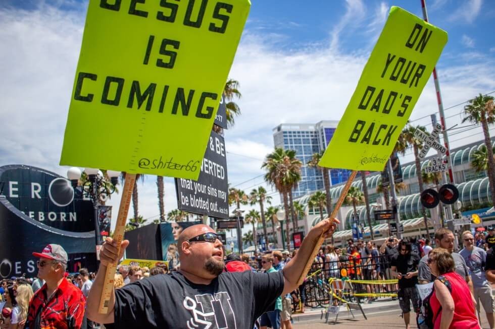 San Diego Comic Con 2015 Protestor