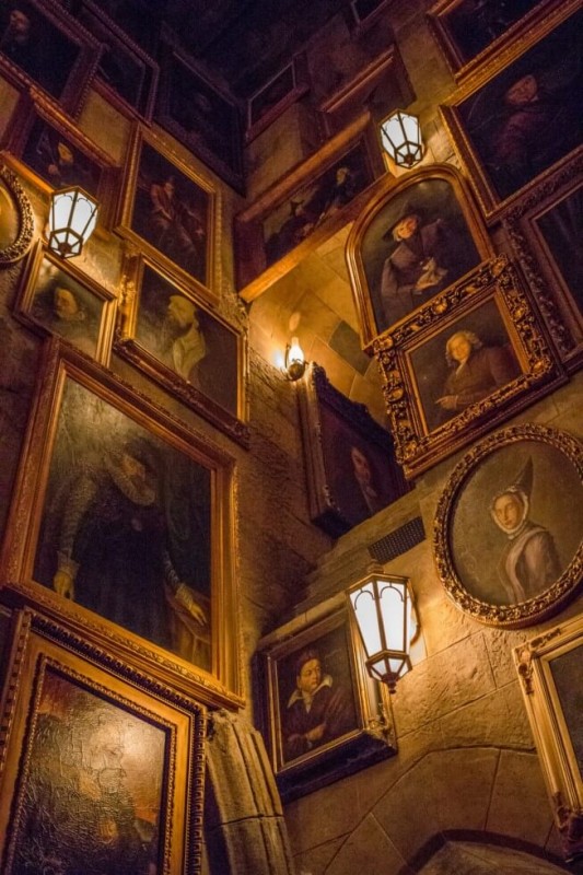 Portraits on the walls in Hogwarts Castle Harry Potter World Orlando