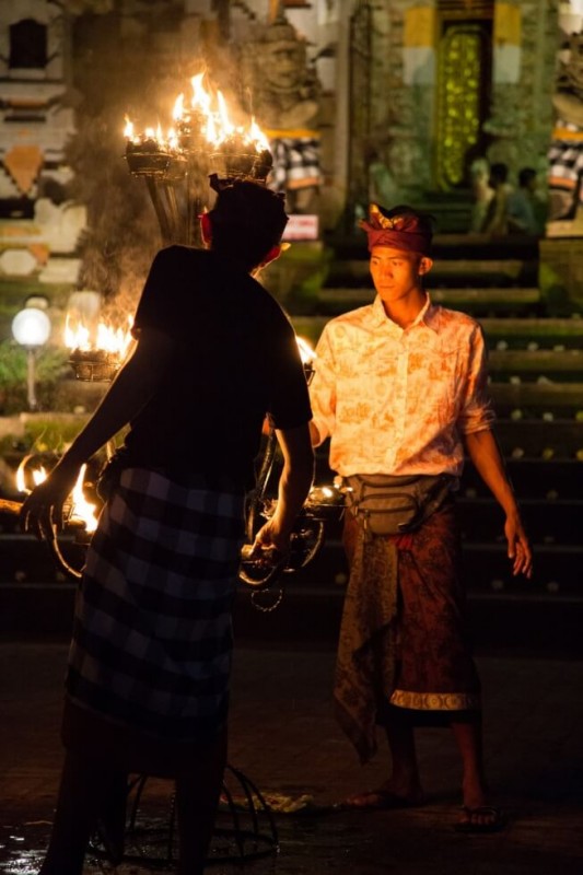 Lighting the Torch Junjungan Village Kecak Performance Ubud