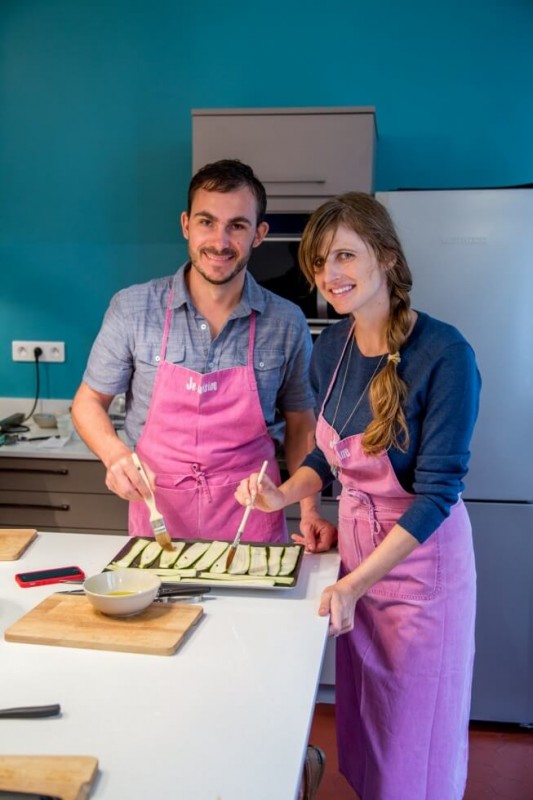Posing with Zuchinni Aix en Provence Cooking Class