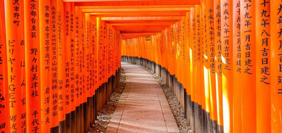 Red Gate Shrine Beautiful Kyoto Japan Sites